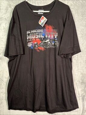NWT New Indycar Black Big Machine Music City SS Shirt Mens Size 3XL